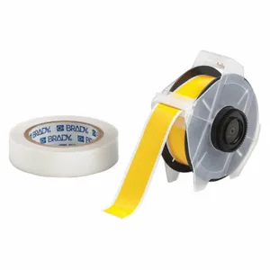 BRADY 142162 Continuous Label Roll, 1 1/8 Inch X 100 Ft, Polyester With Rubber Adhesive, Yellow | CP2HVH 12D595