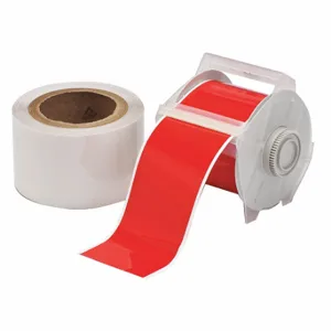 BRADY 142165 Continuous Label Roll, 2 1/4 Inch X 100 Ft, Polyester With Rubber Adhesive, Red | CP2JER 12D601