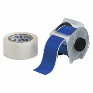 BRADY 142168 Continuous Label Roll, 2 1/4 Inch X 100 Ft, Polyester With Rubber Adhesive, Blue | CP2JEK 12D597