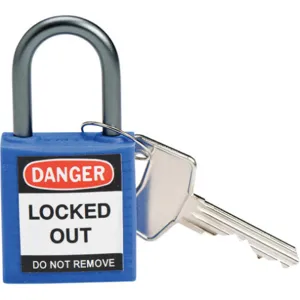 BRADY 118959 Lockout Padlock Keyed Alike Blue 1/5 Inch - Pack Of 3 | AC8EGJ 39N198