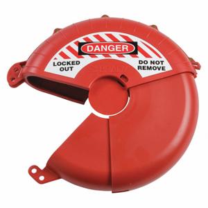 BRADY 148647 Gate Valve Lockout, CollaPSIble Gate Valve Lockout, 13 Inch Max Hand Wheel Dia, Red | CP2BUX 489M10