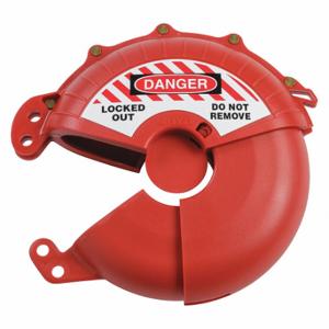 BRADY 148648 Gate Valve Lockout, CollaPSIble Gate Valve Lockout, 7 Inch Max Hand Wheel Dia, Red | CP2BUZ 489M11