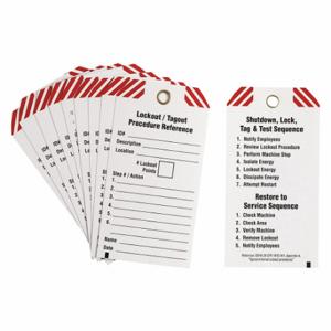 BRADY 148863 Lockout Tag, Lockout/Tagout Procedure Reference, Polyester, Description/ID#/Location | CP2FJL 489L72