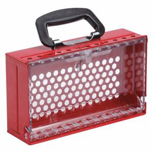 BRADY 150505 Group Lockout Box, Steel, Red, 6.06 Inch x 10.51 Inch 3.45 Inch, Portable, Hinged | CP2BVF 496L76