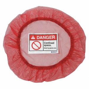 BRADY 151067 Confined Space Covers, PVC/Poylester, Danger, Vented, Red | CP2BPA 56HV60