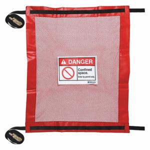 BRADY 151091 Confined Space Covers, PVC/Poylester, Danger, Vented, 30 Inch Overall Width, Black/Red | CP2BNY 56HV63