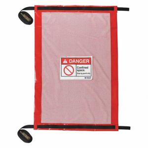 BRADY 151093 Confined Space Covers, PVC/Poylester, Danger, Vented, 30 Inch Overall Width, Black/Red | CP2BNX 56HV64