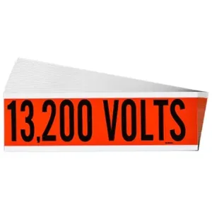 BRADY 152316 Conduit & Voltage Signs & Labels, 9 Inch X 2-1/4 Inch Label Size W X H, 200 Volts, 25 PK | CP2BNH 61TJ39