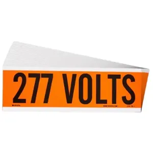 BRADY 152323 Conduit & Voltage Signs & Labels, 9 Inch X 2-1/4 Inch Label Size W X H, 25 PK | CP2BNP 61TJ43