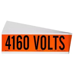 BRADY 152325 Conduit & Voltage Signs & Labels, 9 Inch X 2-1/4 Inch Label Size W X H, 25 PK | CP2BNJ 61TJ61