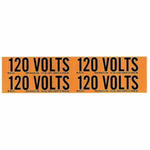 BRADY 152349 Conduit & Voltage Signs & Labels, 4-1/8 Inch X 1-1/8 Inch Label Size W X H, 120 V, 5 PK | CP2BNR 61TJ52