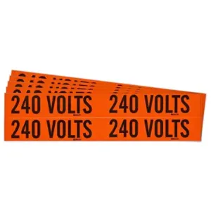 BRADY 152354 Conduit & Voltage Signs & Labels, 4-1/8 Inch X 1-1/8 Inch Label Size W X H, 240 V, 5 PK | CP2BNB 61TJ57