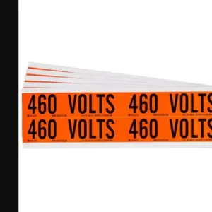 BRADY 152370 Conduit & Voltage Signs & Labels, 4-1/8 Inch X 1-1/8 Inch Label Size W X H, 460 V, 5 PK | CP2BNC 61TJ62