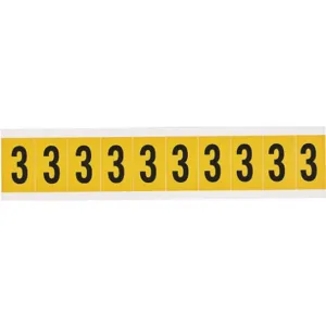 BRADY 1530-3 Number Label 1 Inch Height Character Vinyl | AG9KHR 20TA69