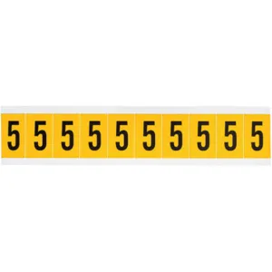 BRADY 1530-5 Number Label 5 1-1/2 Inch Height x 7/8 Inch Width Vinyl | AH3JHN 32ME45