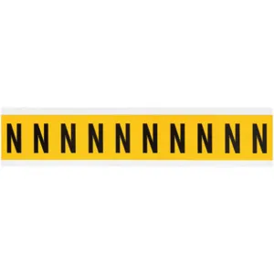 BRADY 1530-N Letter Label N 1-1/2 Inch Height x 7/8 Inch Width Vinyl | AH3JJG 32ME62