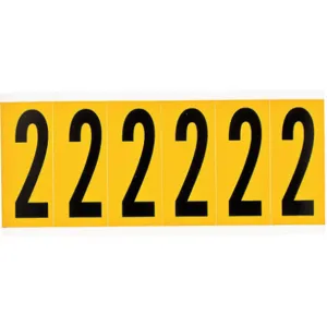 BRADY 1534-2 Number Label 1-15/16 Inch Height Character Vinyl | AG9KHU 20TA71