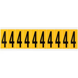 BRADY 1534-4 Number Label 4 2-1/4 Inch Height x 7/8 Inch Width Vinyl | AH3JJV 32ME74