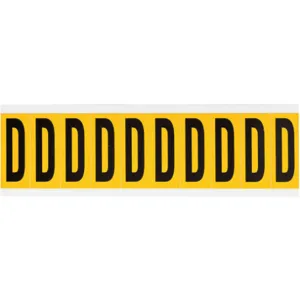 BRADY 1534-D Letter Label D 2-1/4 Inch Height Black/Yellow Vinyl | AH3JKE 32ME83