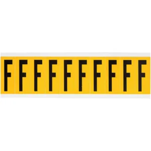 BRADY 1534-F Letter Label F 2-1/4 Inch Height Black/Yellow Vinyl | AH3JKG 32ME85