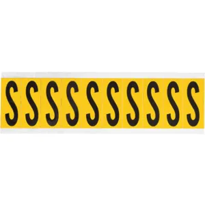 BRADY 1534-S Letter Label S 2-1/4 Inch Height x 7/8 Inch Width Vinyl | AH3JKT 32ME95