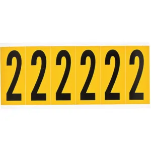 BRADY 1550-2 Number Label 2 1-1/2 Inch Width x 3-1/2 Inch Height | AH2BYK 24UY99