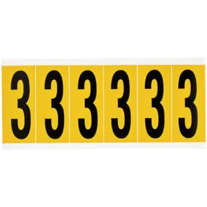 BRADY 1550-3 Number Label 3 1-1/2 Inch Width x 3-1/2 Inch Height | AH2BYL 24UZ01