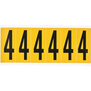 BRADY 1550-4 Number Label 4 1-1/2 Inch Width x 3-1/2 Inch Height | AH2BYM 24UZ02