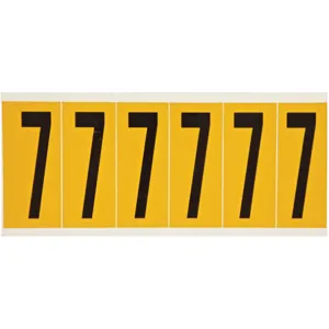 BRADY 1550-7 Number Label 7 1-1/2 Inch Width x 3-1/2 Inch Height | AH2BYQ 24UZ05