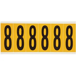 BRADY 1550-8 Number Label 8 1-1/2 Inch Width x 3-1/2 Inch Height | AH2BYR 24UZ06