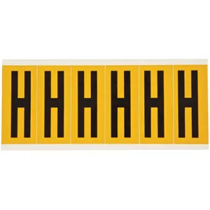 BRADY 1550-H Letter Label H 1-1/2 Inch Width x 3-1/2 Inch Height | AH2BZB 24UZ15