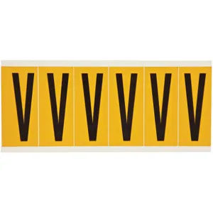 BRADY 1550-V Letter Label V 1-1/2 Inch Width x 3-1/2 Inch Height | AH2BZR 24UZ29