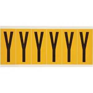 BRADY 1550-Y Letter Label Y 1-1/2 Inch Width x 3-1/2 Inch Height | AH2BZV 24UZ32