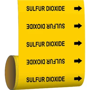 BRADY 41579 Pipe Marker Sulfur Dioxide Yellow | AF3UCJ 8CYJ4