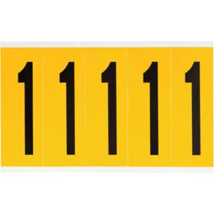 BRADY 1560-1 Number Label 1 5 Inch Height x 1-3/4 Inch Width Vinyl | AH3JLB 32MF04