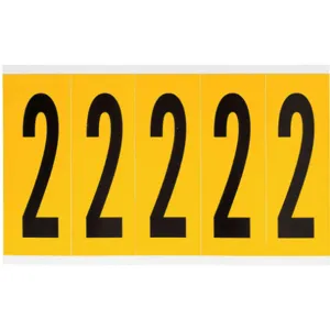 BRADY 1560-2 Number Label 2 5 Inch Height x1-3/4 Inch Width Vinyl | AH3JLC 32MF05