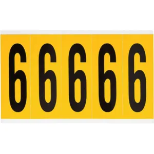 BRADY 1560-6 Number Label 6 5 Inch Height x 1-3/4 Inch Width Vinyl | AH3JLG 32MF09