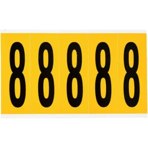 BRADY 1560-8 Number Label 8 5 Inch Height x 1-3/4 Inch Width Vinyl | AH3JLJ 32MF11