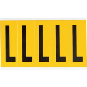 BRADY 1560-L Letter Label L 5 Inch Height x 1-3/4 Inch Width Vinyl | AH3JLY 32MF24