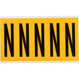 BRADY 1560-N Letter Label N 5 Inch Height x 1-3/4 Inch Width Vinyl | AH3JMB 32MF27