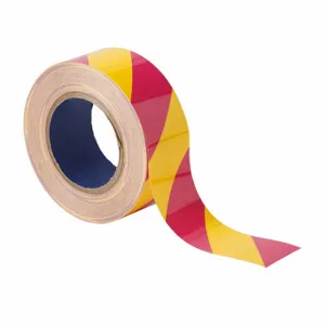 BRADY 170000 Floor Marking Tape, Striped, Pink/Yellow, 2 Inch x 100 ft, 8 mil Tape Thick | CP2BUK 61UW42