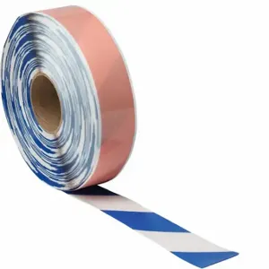 BRADY 170075 Floor Marking Tape, Extra-Durable, Striped, Blue/White, 2 Inch x 100 ft, 50 mil Tape Thick | CP2BTN 61UW73