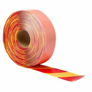 BRADY 170097 Floor Marking Tape, Extra-Durable, Striped, Red/Yellow, 3 Inch x 100 ft, 50 mil Tape Thick | CP2BTY 61UW89
