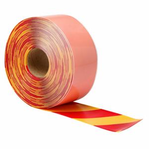 BRADY 170099 Floor Marking Tape, Extra-Durable, Striped, Red/Yellow, 4 Inch x 100 ft, 50 mil Tape Thick | CP2BTZ 61UW90