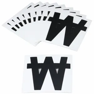 BRADY 175209 Numbers And Letters Labels, 1 Inch Character Height, Non-Reflective, Gothic, Black, 10 PK | CT3DAQ 800P01