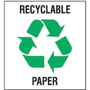 BRADY 20636FLS Recycling Label 5 Inch Width 5 Inch H - Pack Of 5 | AF4WJV 9MEF2