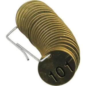 BRADY 23204 Numbered Tag 1-1/2 Diameter Brass Pk 25 | AF6ZXN 20TD83