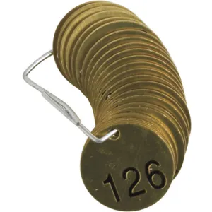 BRADY 23205 Numbered Tag 1-1/2 Diameter Brass Pk 25 | AF6ZXP 20TD84