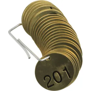 BRADY 23208 Numbered Tag 1-1/2 Diameter Brass Pk 25 | AF6ZXT 20TD87