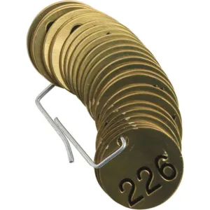 BRADY 23209 Numbered Tag 1-1/2 Diameter Brass Pk 25 | AF6ZXU 20TD88